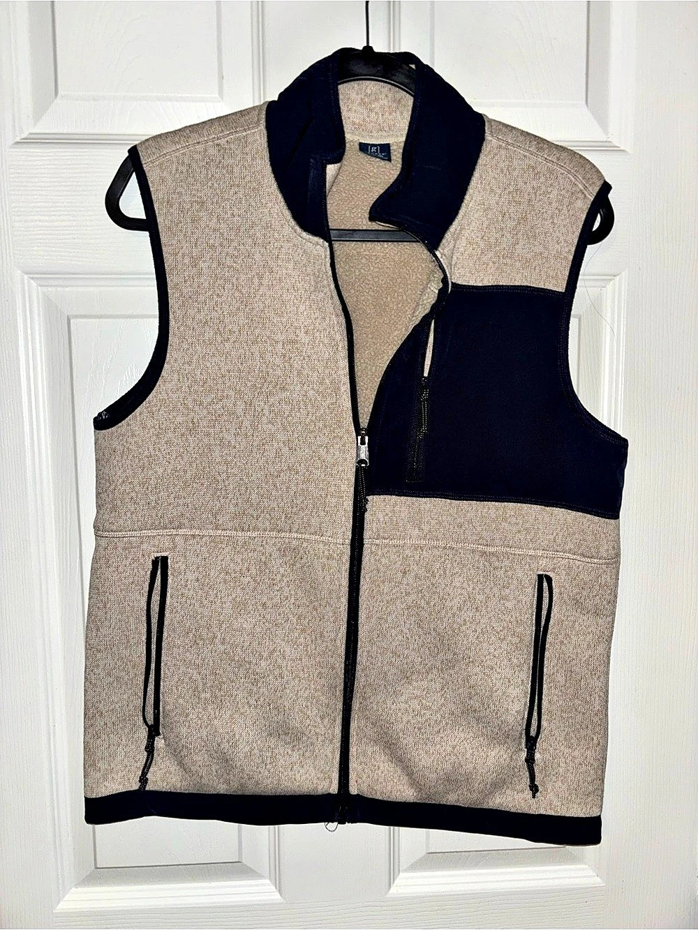 George Fleece Full-Zip Vest Brown & Blue Size Small